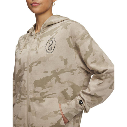 Brown - Side - Under Armour Womens-Ladies Project Rock French Terry Full Zip Hoodie