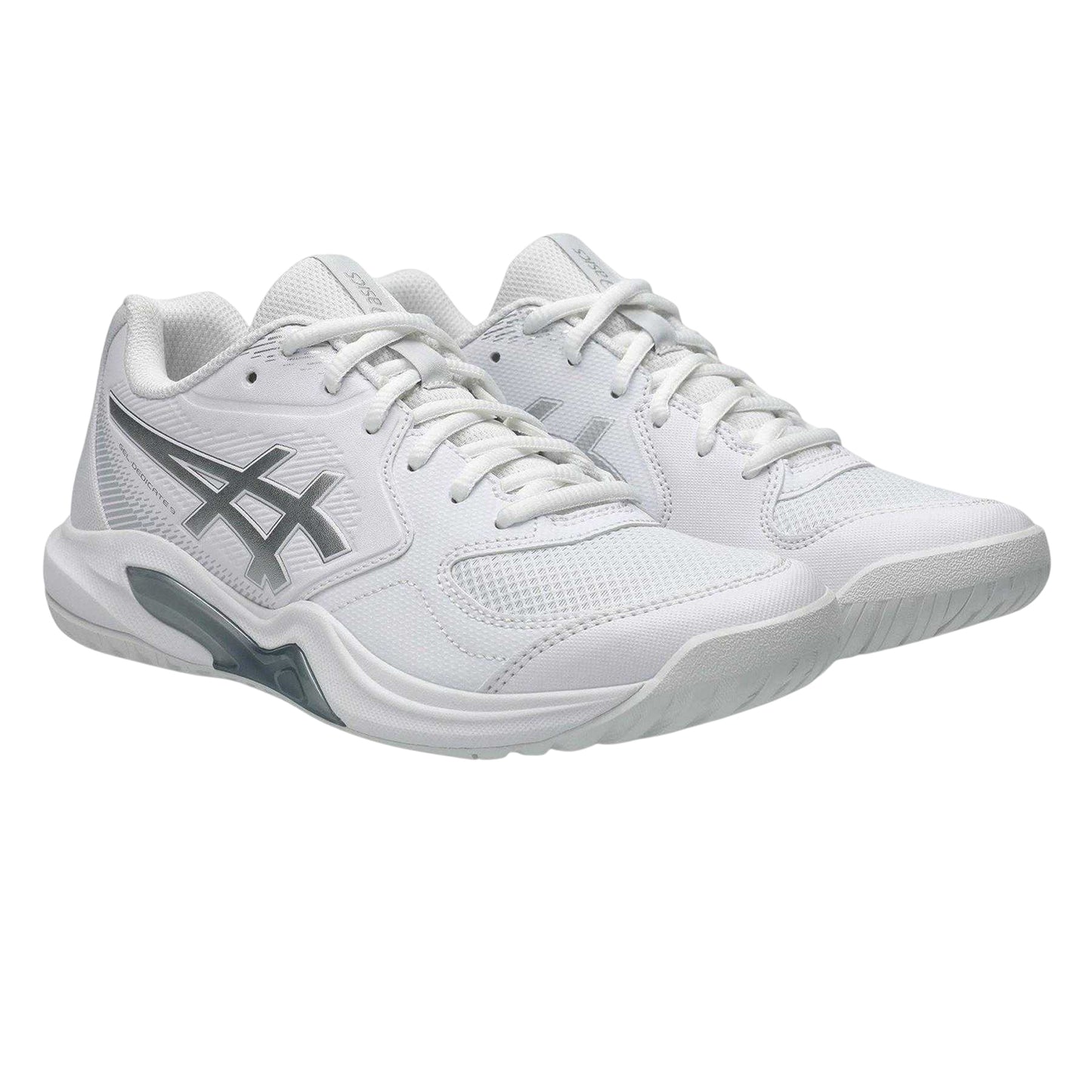 White-Clay - Pack Shot - Asics Womens-Ladies Dedicate 9 Tennis Shoes