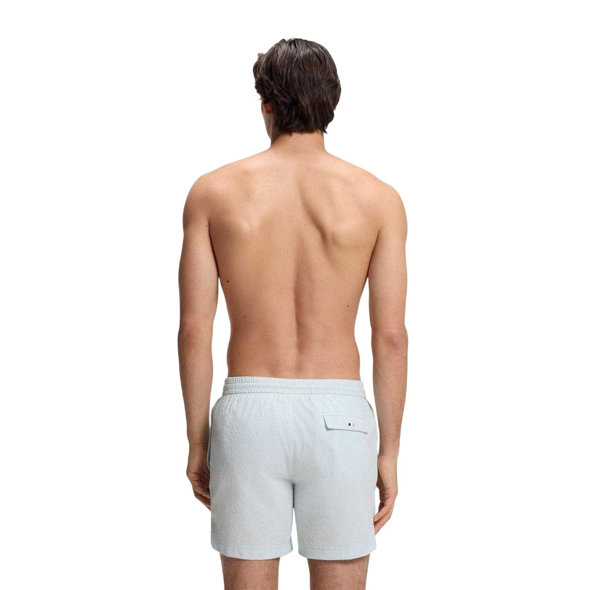 Open Blue - Back - Boss Mens Quick Dry Relaxed Fit Swim Shorts