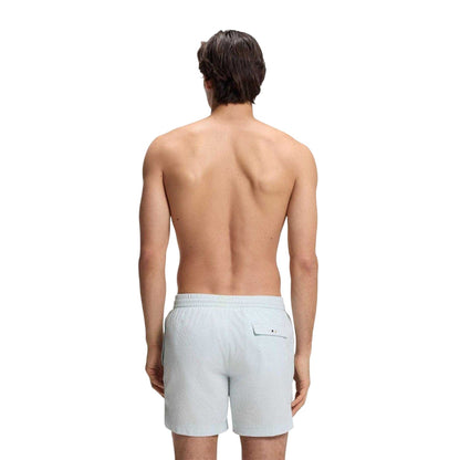 Open Blue - Back - Boss Mens Quick Dry Relaxed Fit Swim Shorts