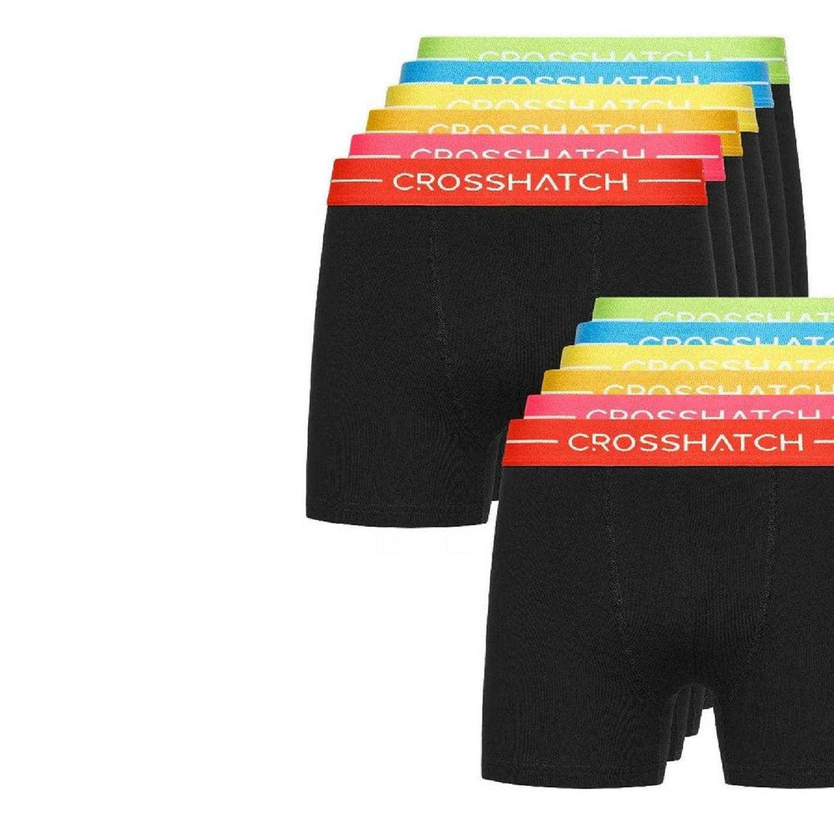 Black - Back - Crosshatch Mens Astral Logo Boxer Briefs (Pack of 12)