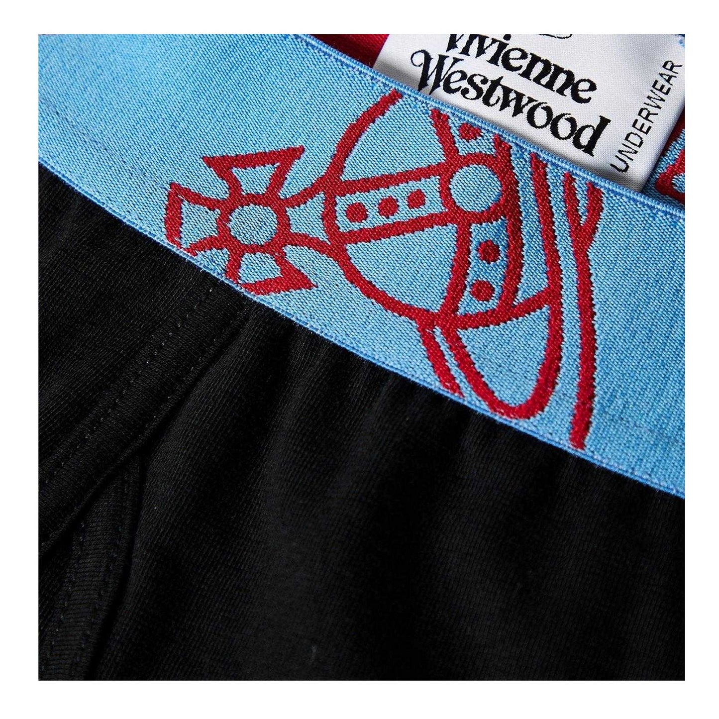 Blue-Black - Side - Vivienne Westwood Mens Logo Boxer Briefs (Pack of 2)