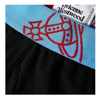 Blue-Black - Side - Vivienne Westwood Mens Logo Boxer Briefs (Pack of 2)