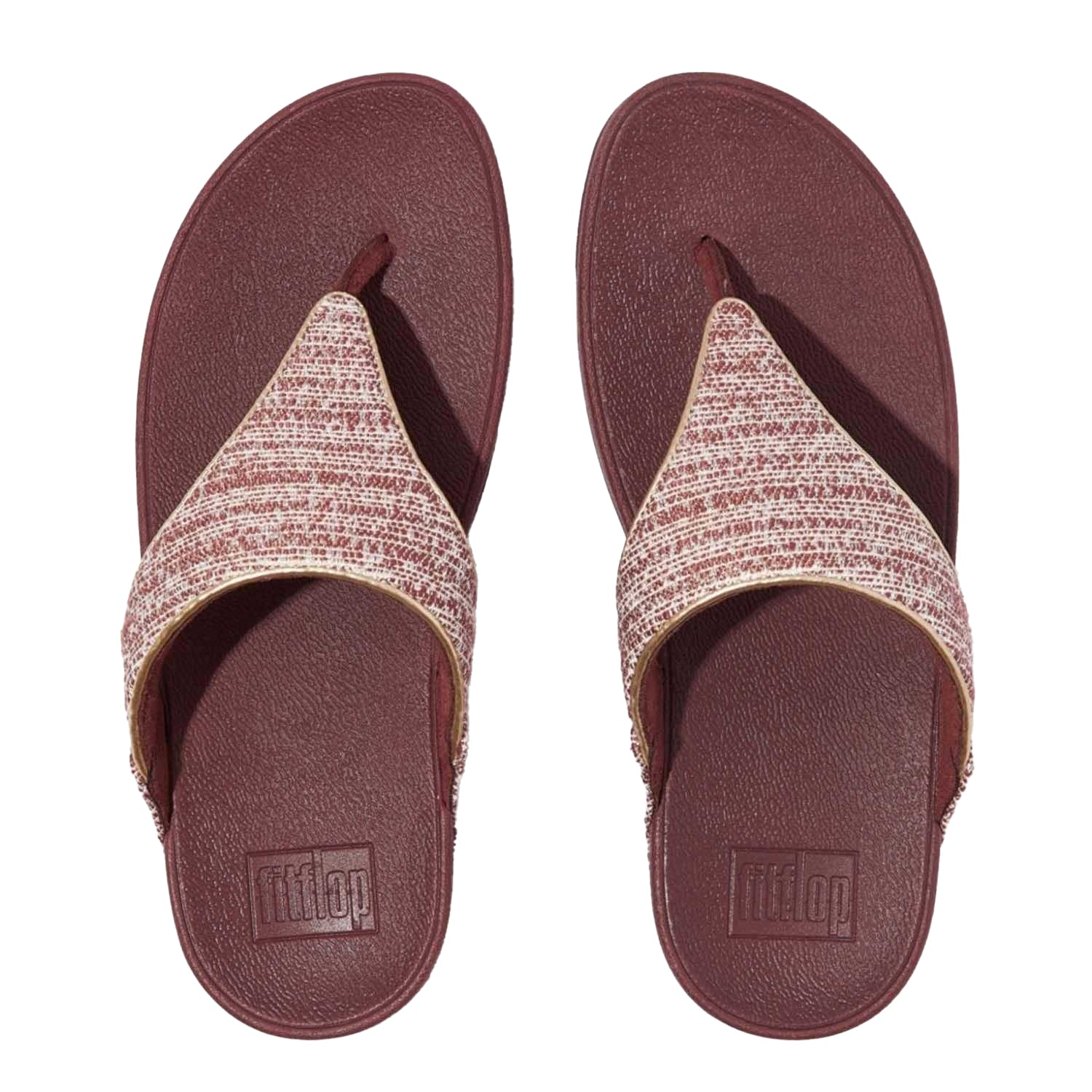 Brown - Lifestyle - Fit Flop Womens-Ladies Lulu Shimmer Weave Toe Post Sandals