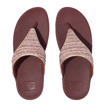 Brown - Lifestyle - Fit Flop Womens-Ladies Lulu Shimmer Weave Toe Post Sandals