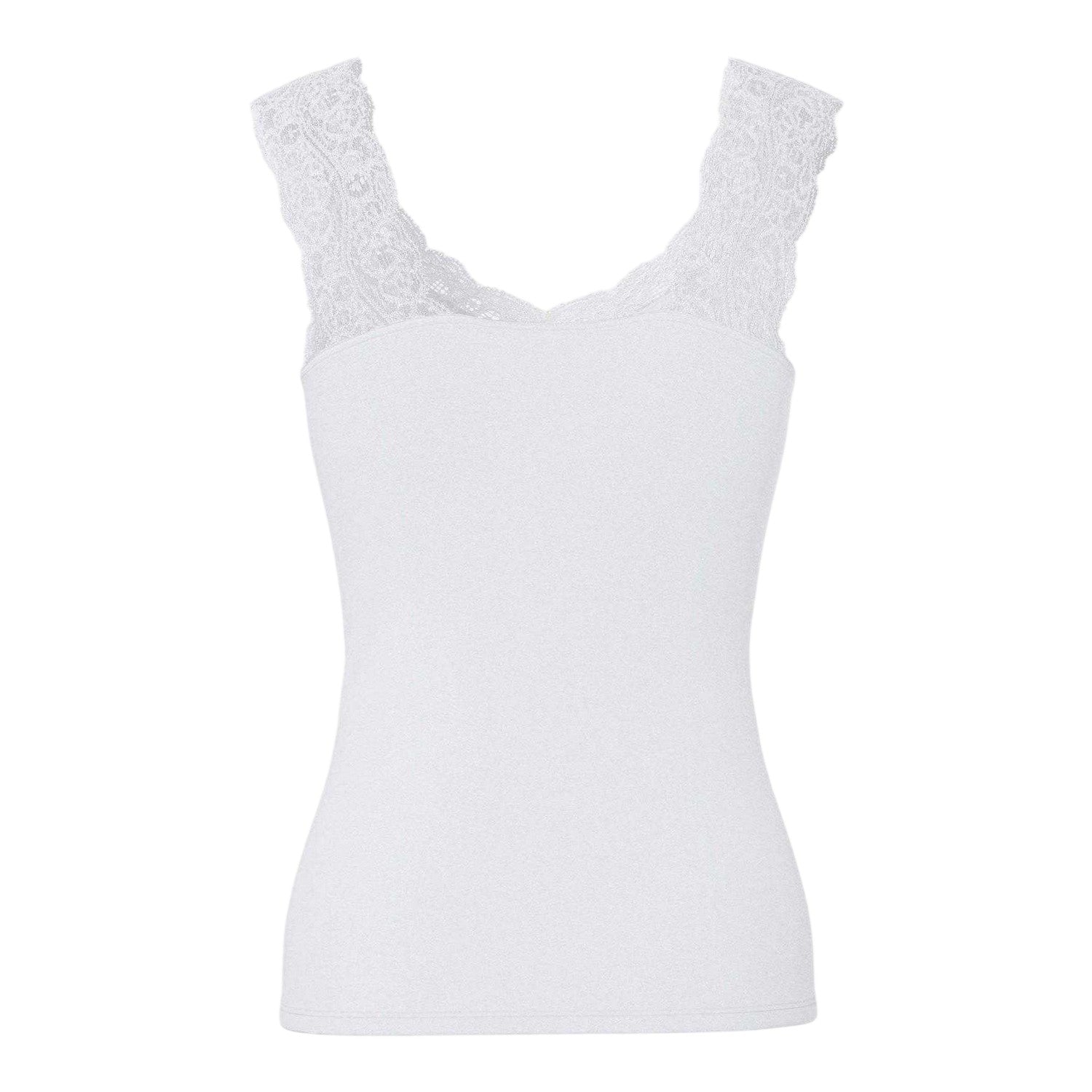 Bright White - Back - Pieces Womens-Ladies Fitted Vest Top