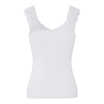 Bright White - Back - Pieces Womens-Ladies Fitted Vest Top
