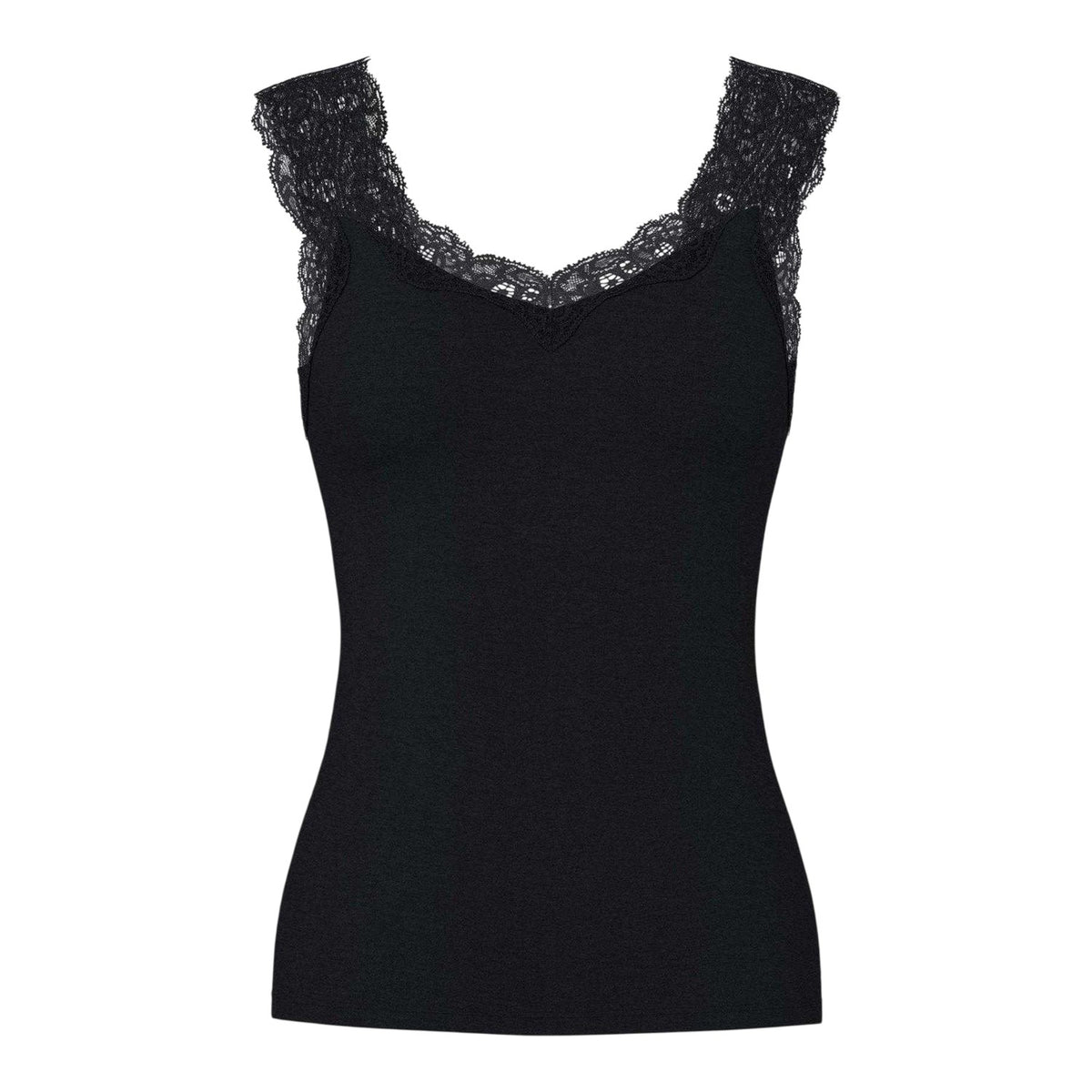 Black - Front - Pieces Womens-Ladies Fitted Vest Top