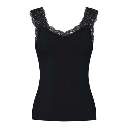 Black - Front - Pieces Womens-Ladies Fitted Vest Top