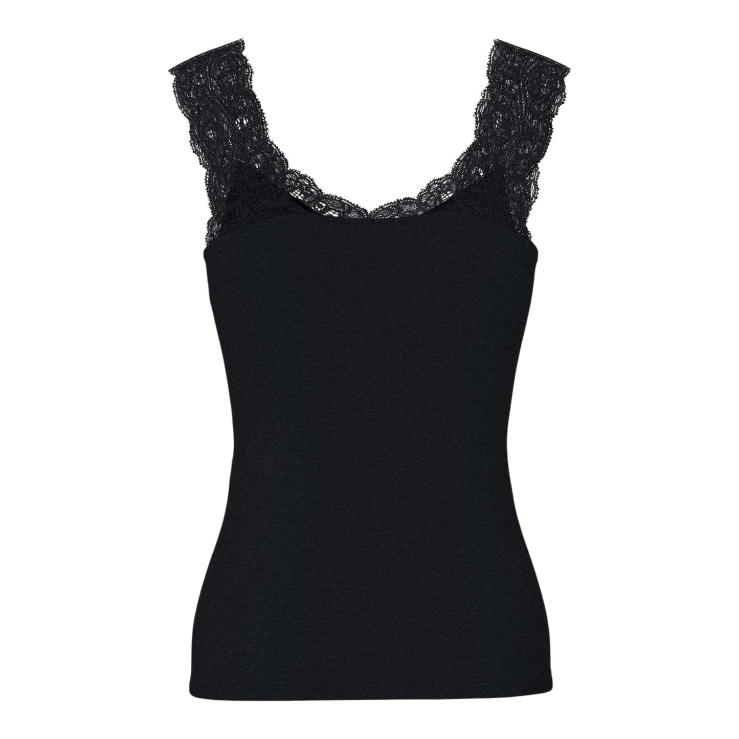 Black - Back - Pieces Womens-Ladies Fitted Vest Top