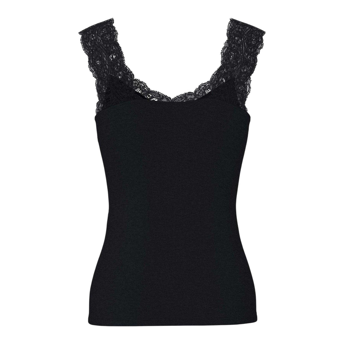 Black - Back - Pieces Womens-Ladies Fitted Vest Top