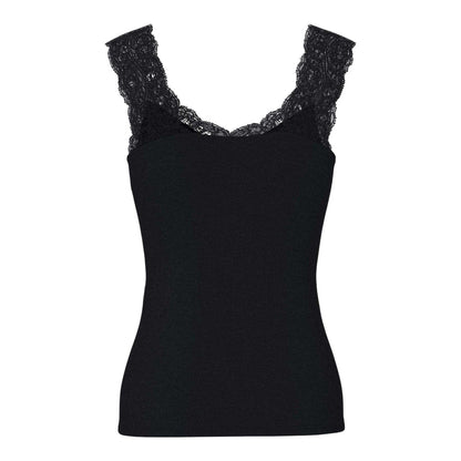 Black - Back - Pieces Womens-Ladies Fitted Vest Top