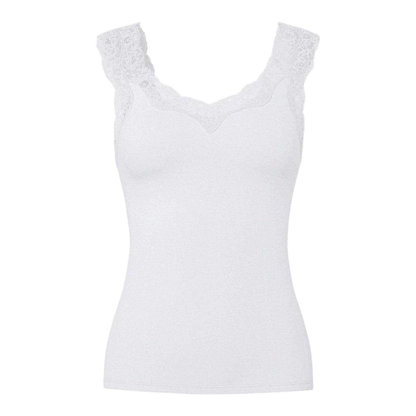 Bright White - Front - Pieces Womens-Ladies Fitted Vest Top