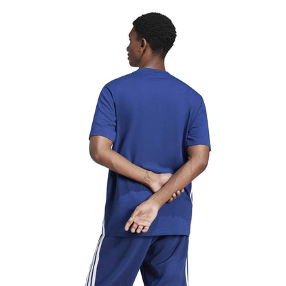 Dark Blue-White - Back - Adidas Mens Essentials Logo T-Shirt