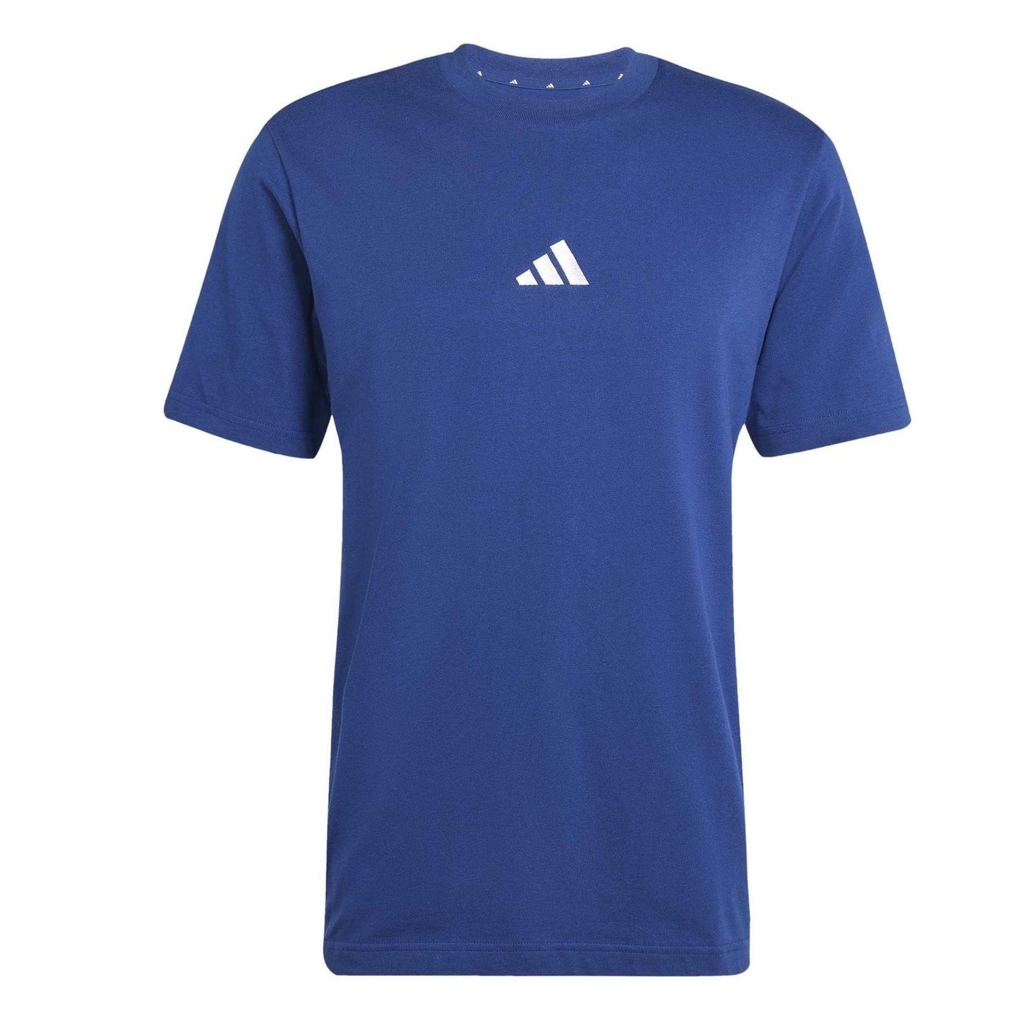 Dark Blue-White - Front - Adidas Mens Essentials Logo T-Shirt