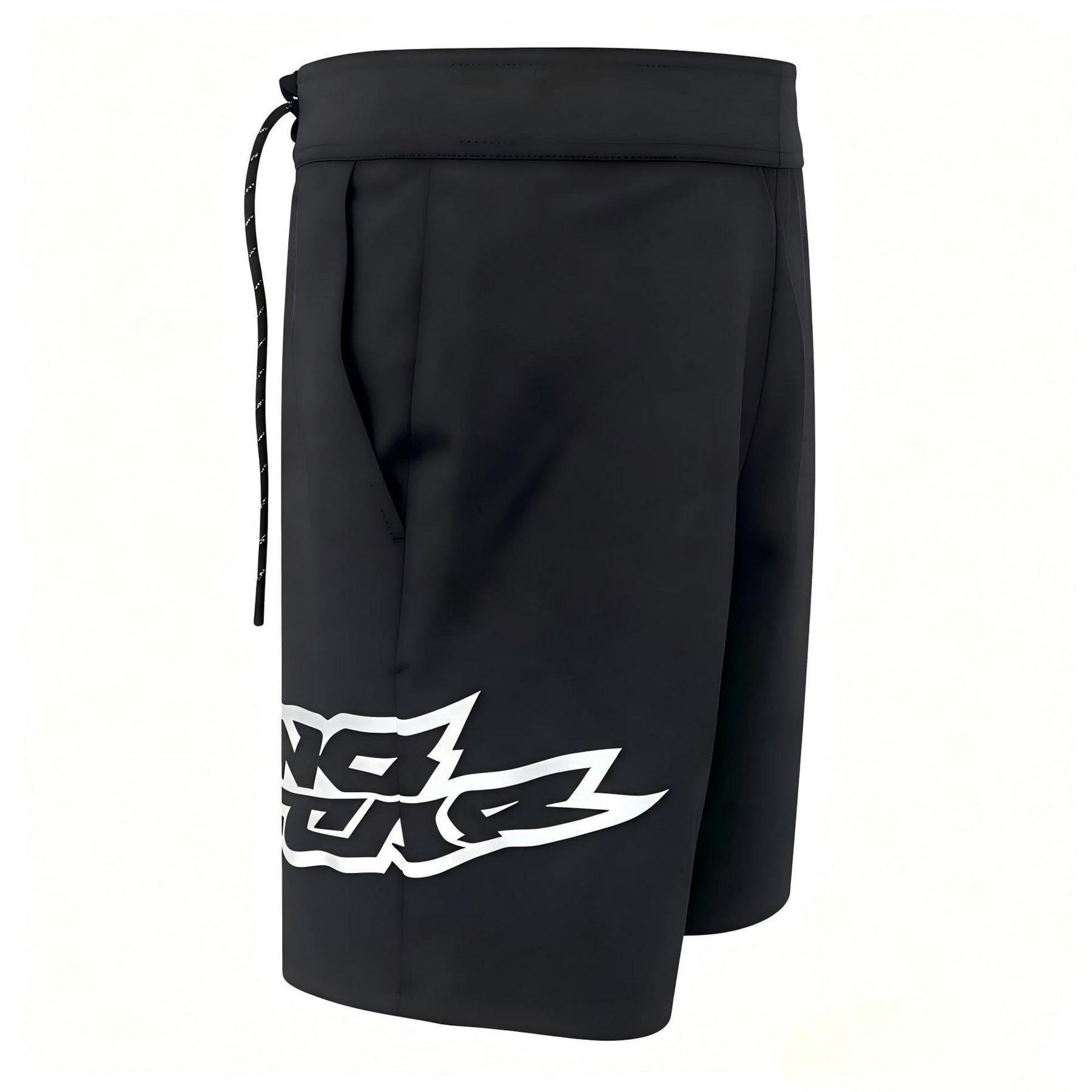 Black-Reflective Black - Side - No Fear Mens Logo Swim Shorts