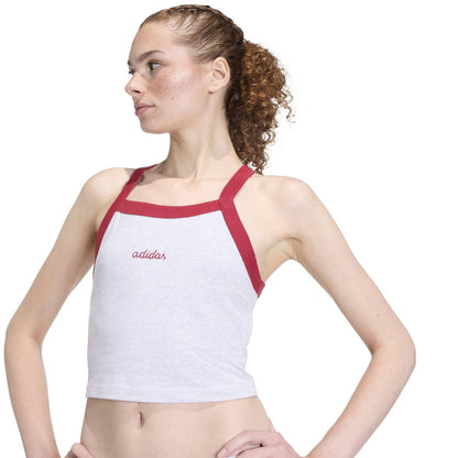 Light Grey - Lifestyle - Adidas Womens-Ladies Performance Embroidered Logo Athletic Sleeveless Tank Top