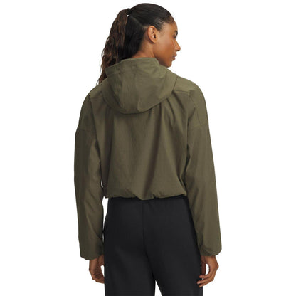 Green - Back - Under Armour Womens-Ladies Unstoppable Woven Jacket