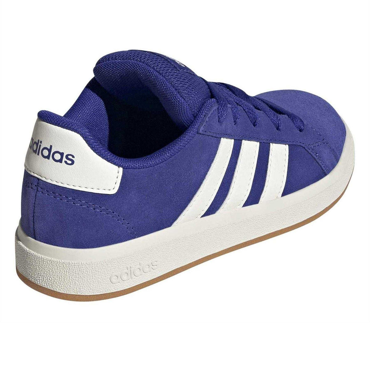 Lucid Blue - Back - Adidas Childrens-Kids Grand Court Suede Trainers