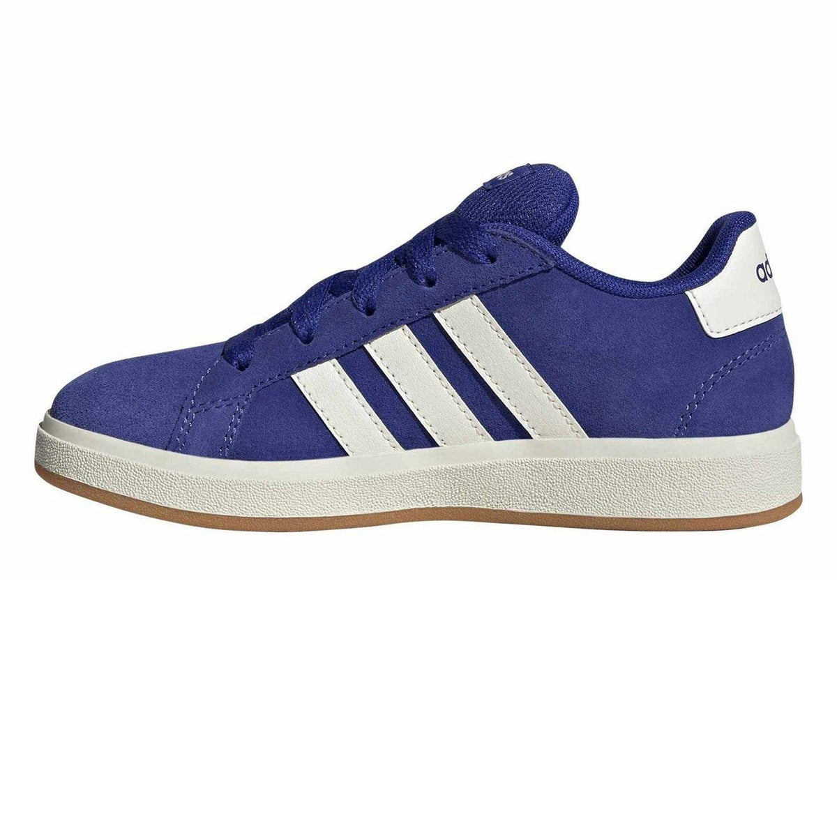 Lucid Blue - Side - Adidas Childrens-Kids Grand Court Suede Trainers