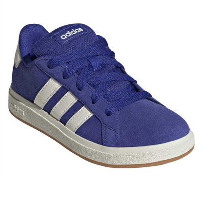 Lucid Blue - Pack Shot - Adidas Childrens-Kids Grand Court Suede Trainers
