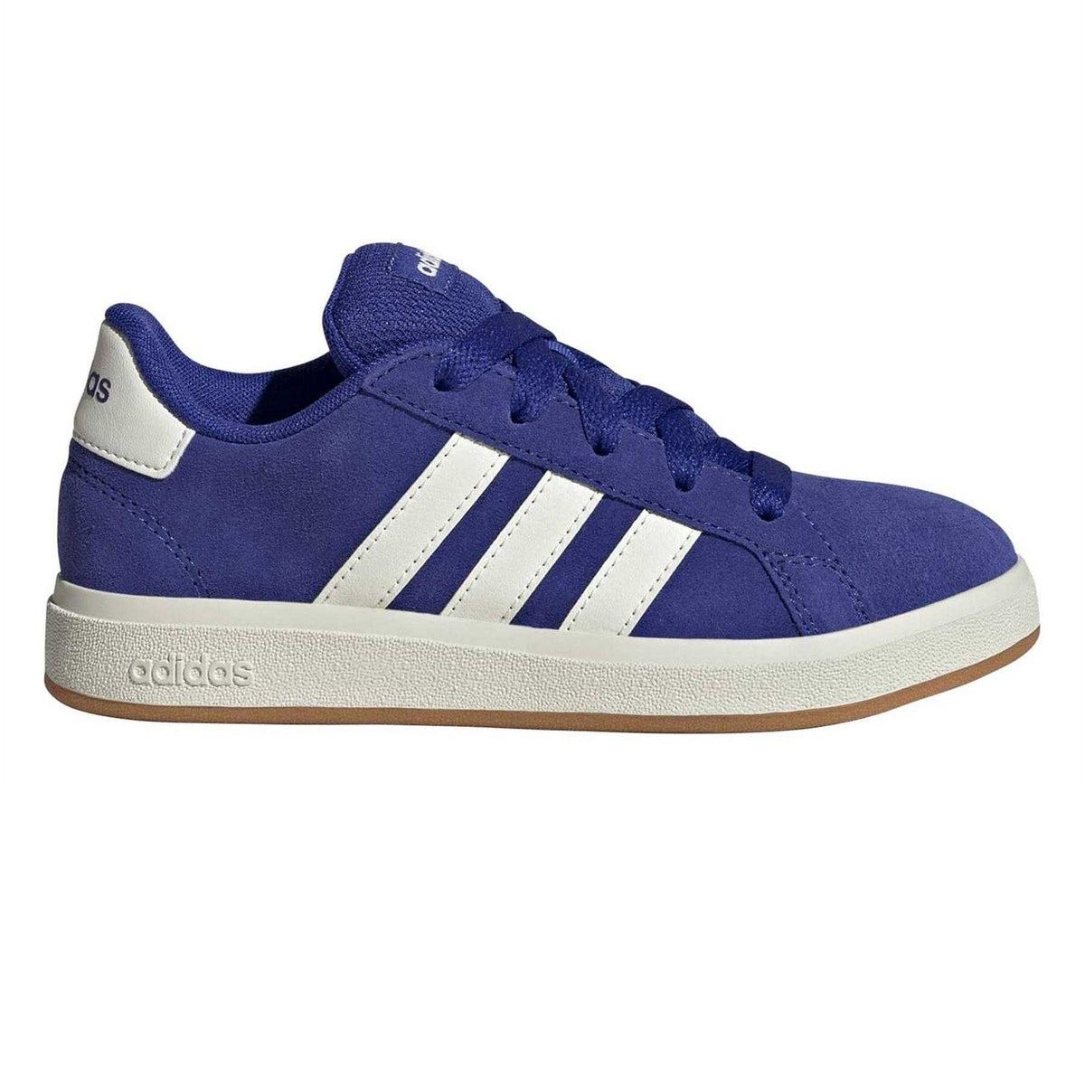 Lucid Blue - Front - Adidas Childrens-Kids Grand Court Suede Trainers