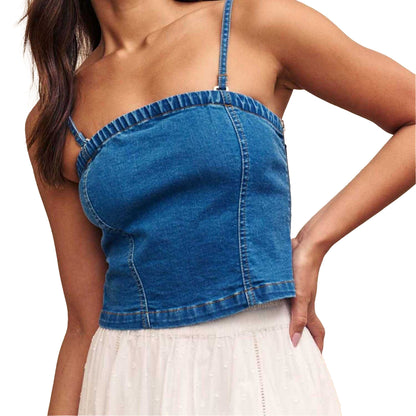 Blue - Lifestyle - Nobody´s Child Womens-Ladies Brompton Denim Bandeau Top
