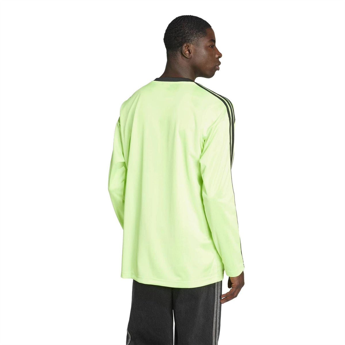 Signal Green - Back - Adidas Mens Jacquard Long-Sleeved Competition T-Shirt