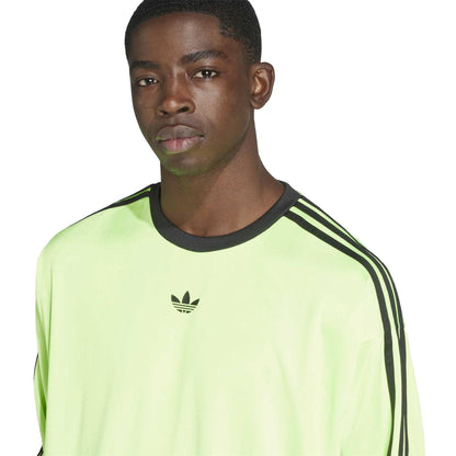 Signal Green - Pack Shot - Adidas Mens Jacquard Long-Sleeved Competition T-Shirt
