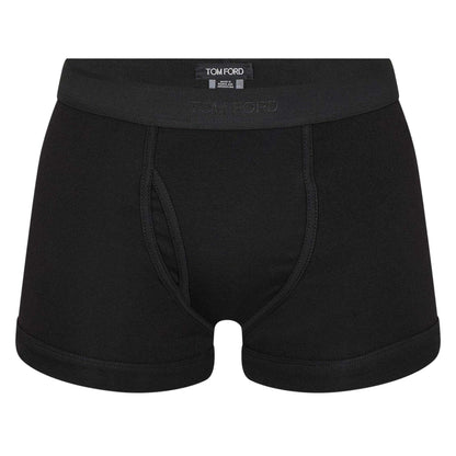 Black - Front - Tom Ford Mens Logo Slim Boxer Briefs
