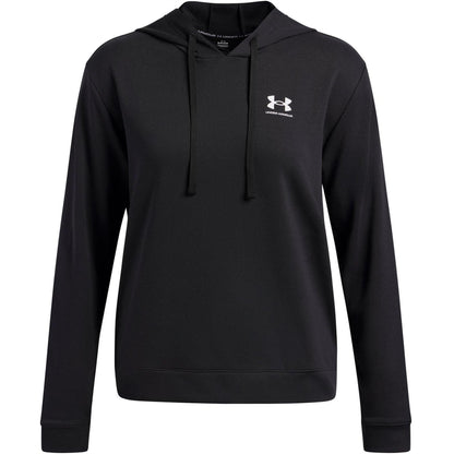 Black - Front - Under Armour Womens-Ladies Rival French Terry Hoodie