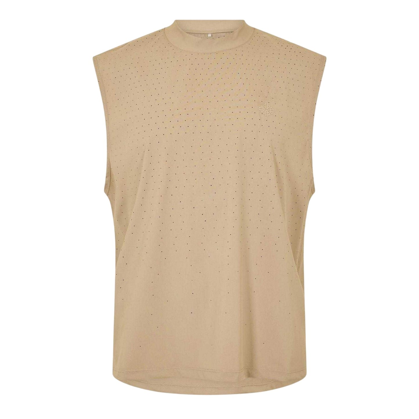 Sand - Front - Couture Club Mens Perforated Training Tank Top