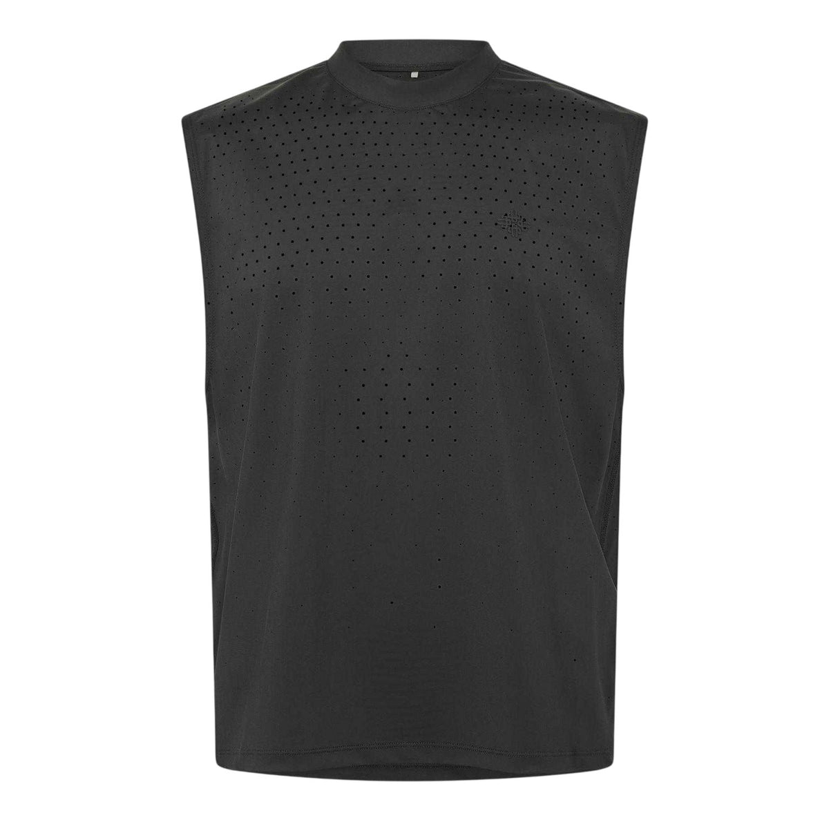 Black - Front - Couture Club Mens Perforated Training Tank Top