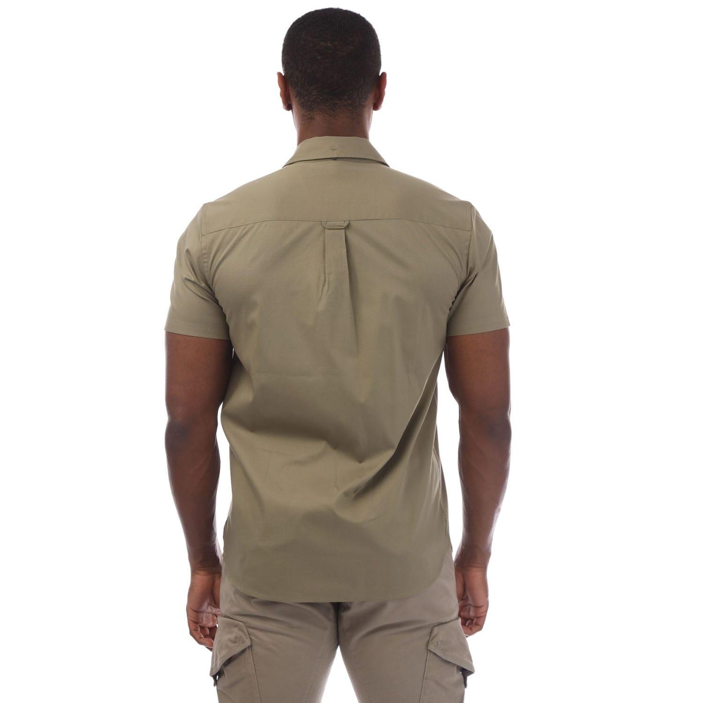Olive - Back - Lyle & Scott Mens Poplin Short-Sleeved Shirt