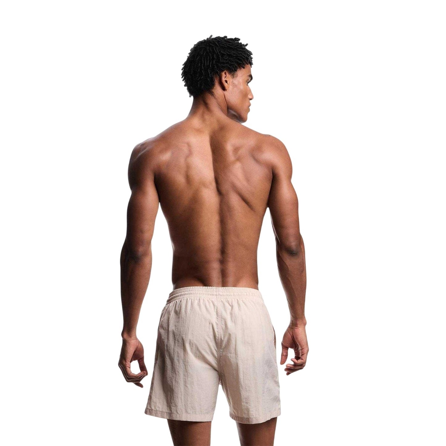 Taupe - Back - Emporio Armani EA7 Mens Logo Swimming Trunks
