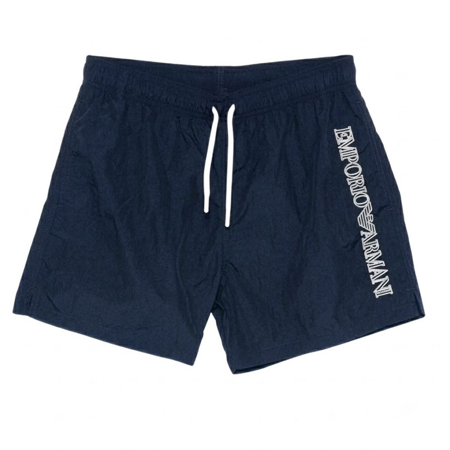 Navy - Front - Emporio Armani EA7 Mens Logo Swimming Trunks