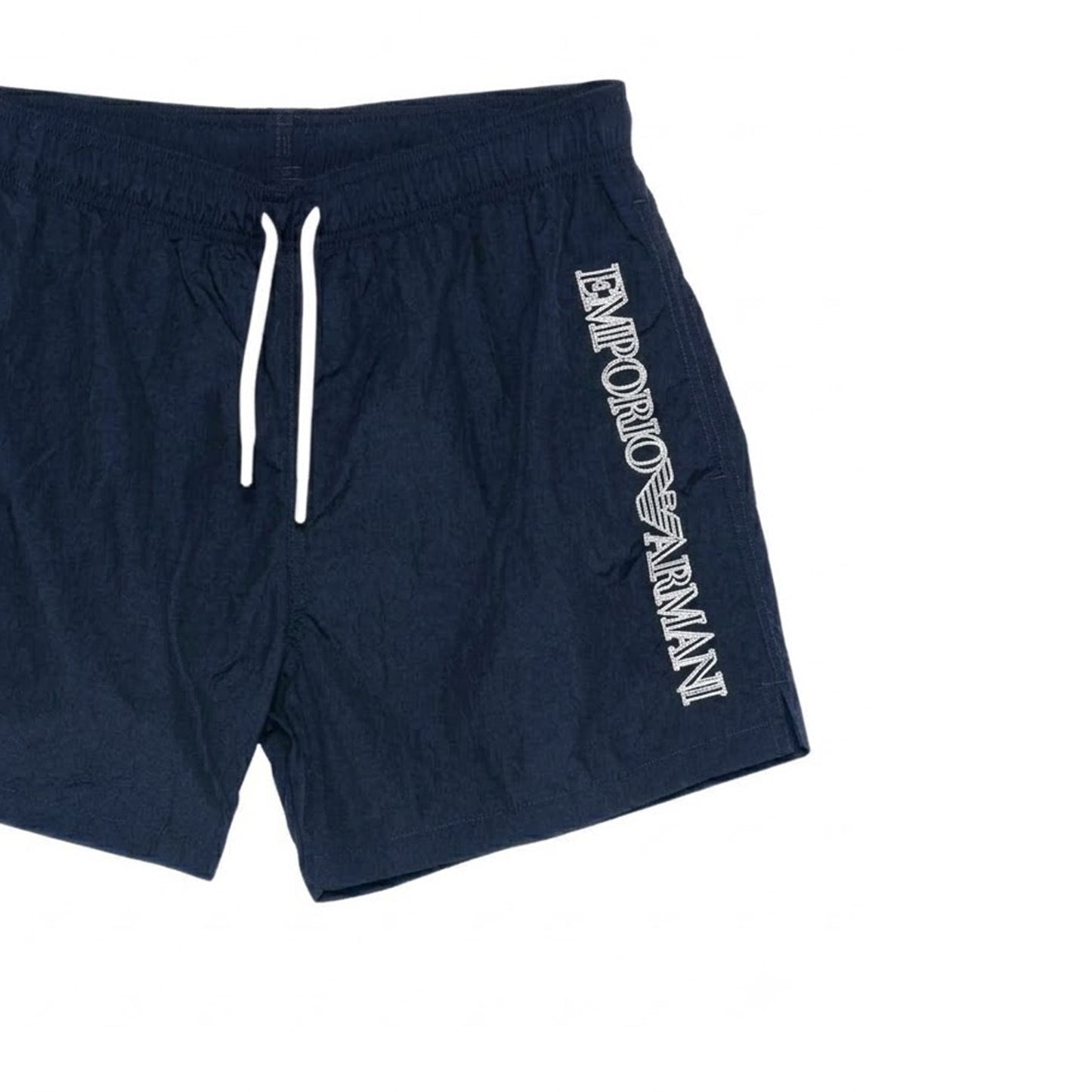 Navy - Side - Emporio Armani EA7 Mens Logo Swimming Trunks