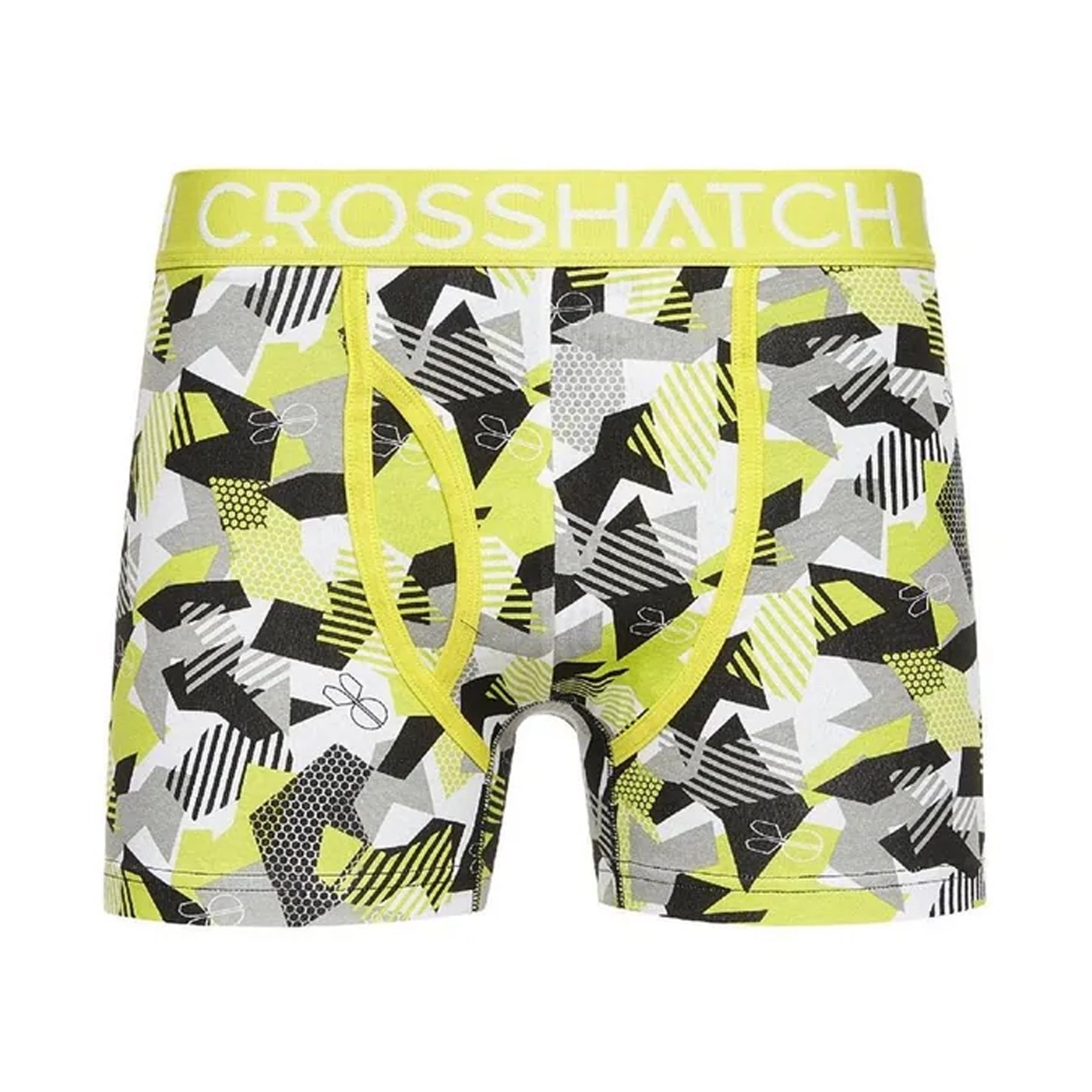 Lime - Lifestyle - Crosshatch Mens Crystaline Geometric Boxer Briefs (Pack of 3)