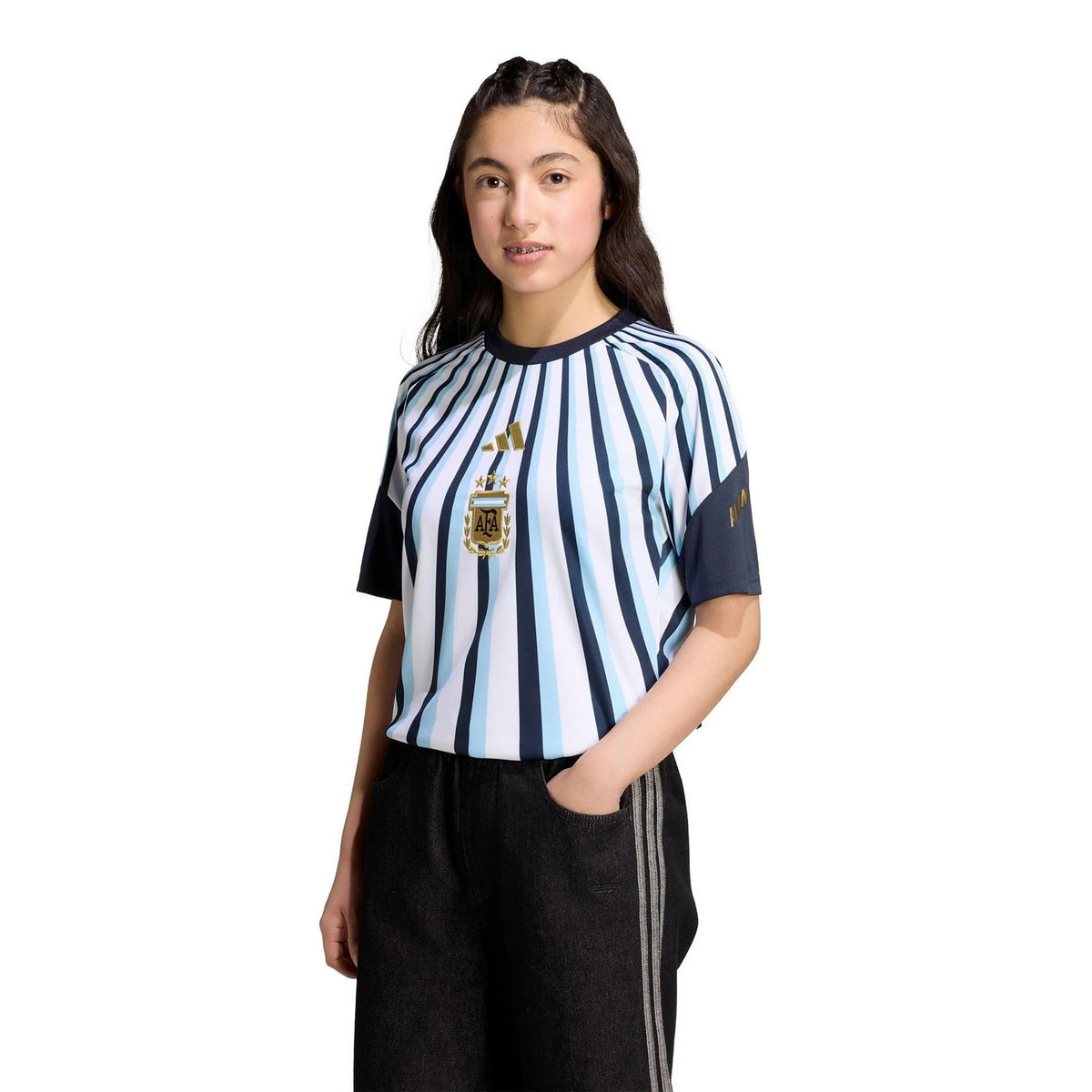 White-Blue - Lifestyle - Adidas Childrens-Kids 2026 Pre Match Argentina Football Jersey