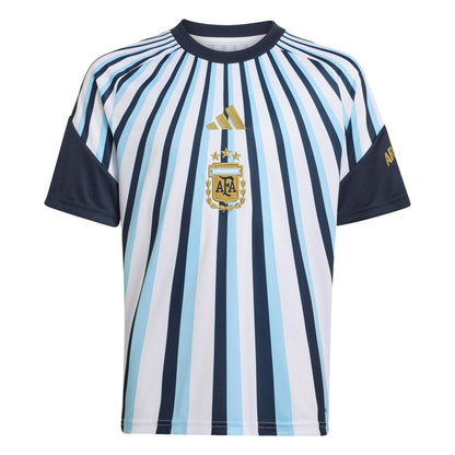 White-Blue - Front - Adidas Childrens-Kids 2026 Pre Match Argentina Football Jersey