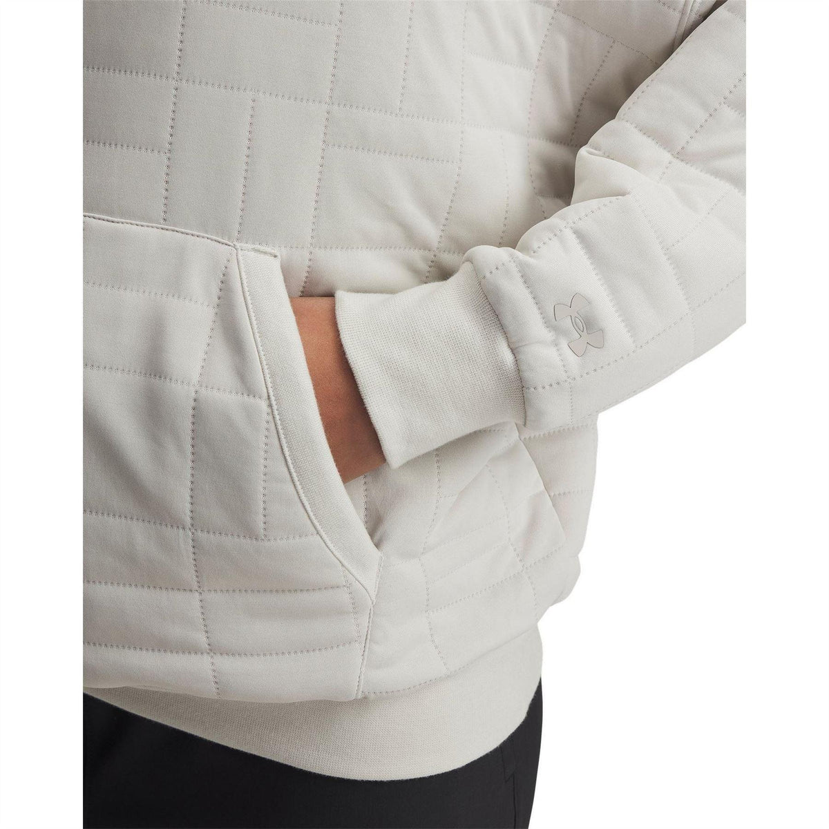 White - Side - Under Armour Womens-Ladies Unstoppable Fleece Hoodie