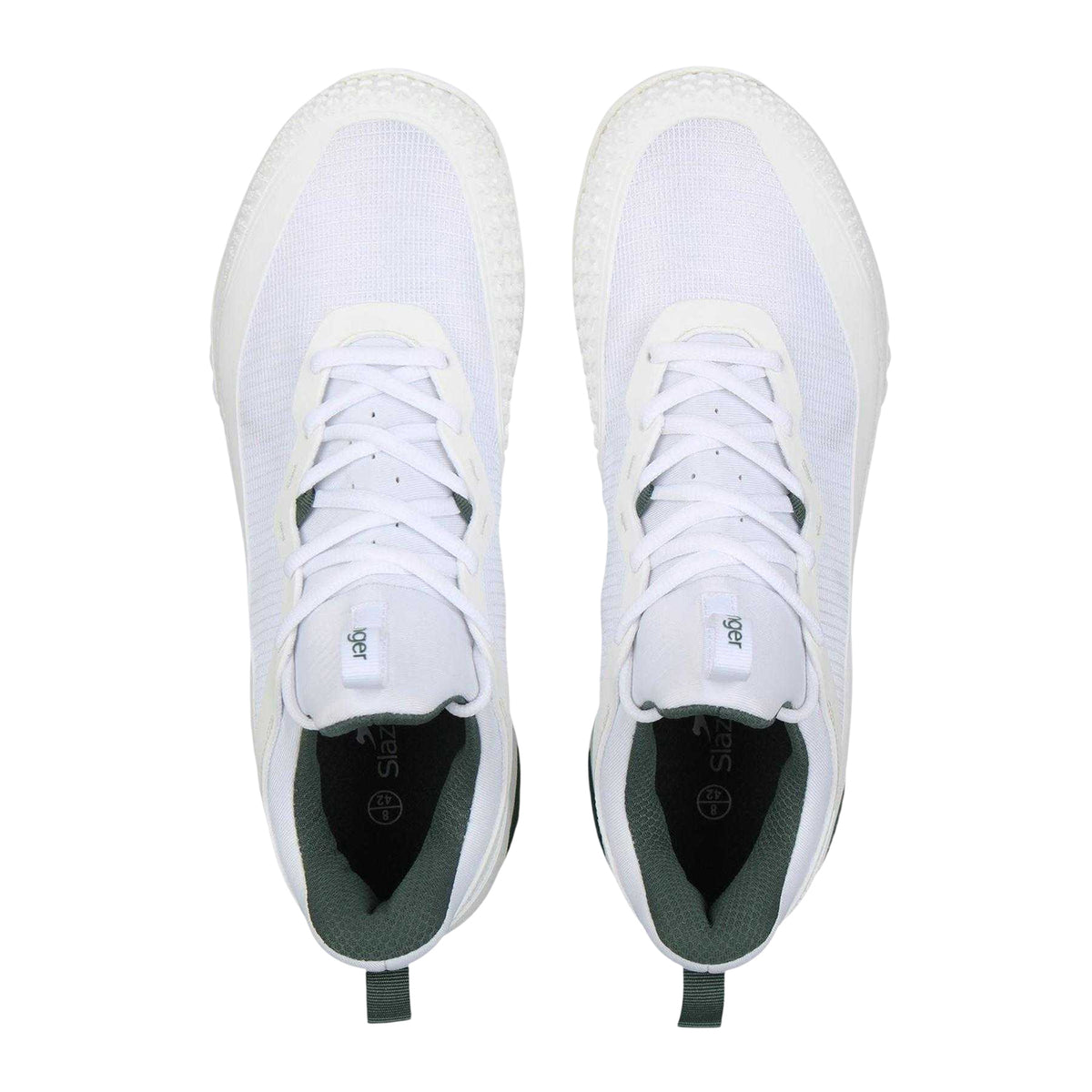 White-Green - Side - Slazenger Mens AC Tennis Shoes