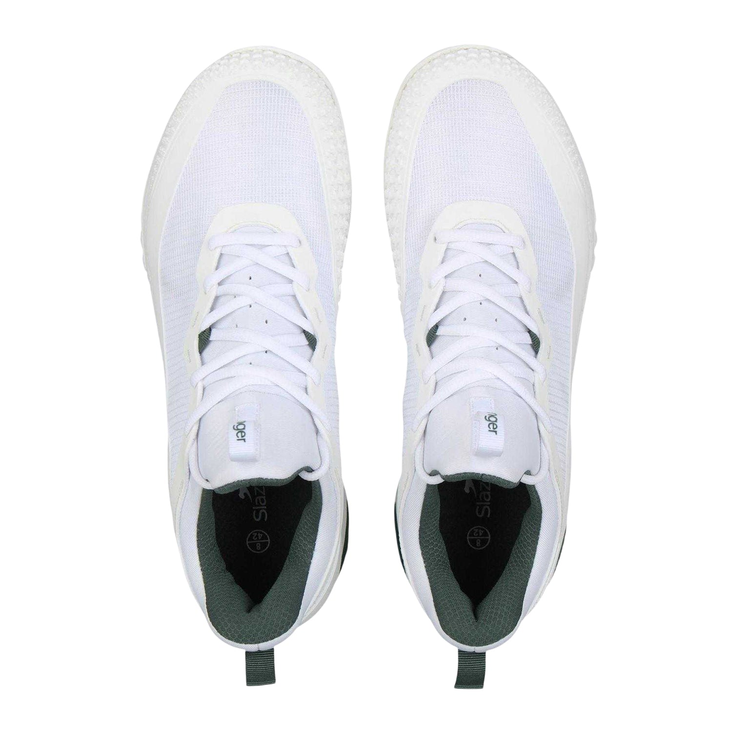 White-Green - Side - Slazenger Mens AC Tennis Shoes