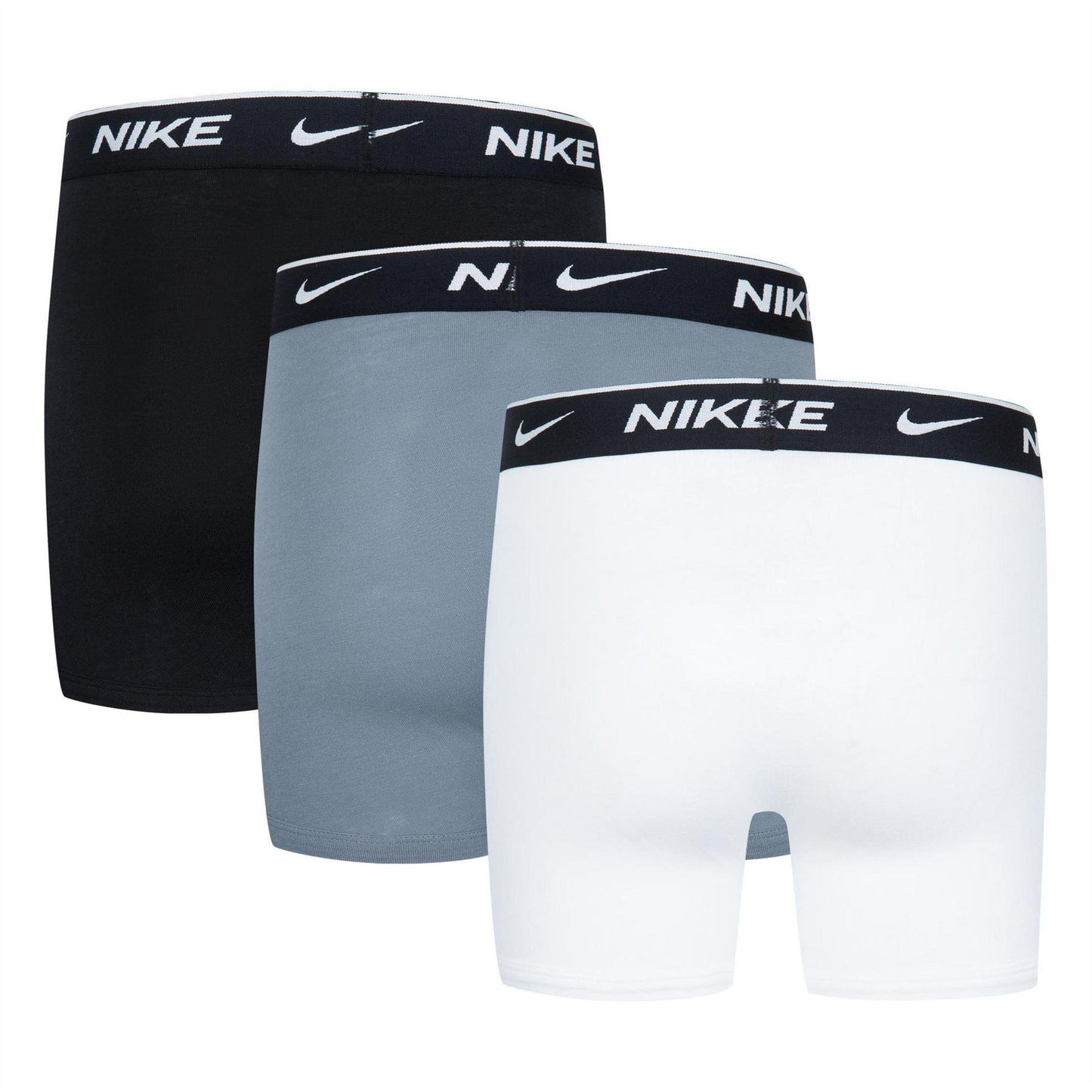 Black-White - Back - Nike Boys Logo Cotton Boxer Briefs (Pack of 3)