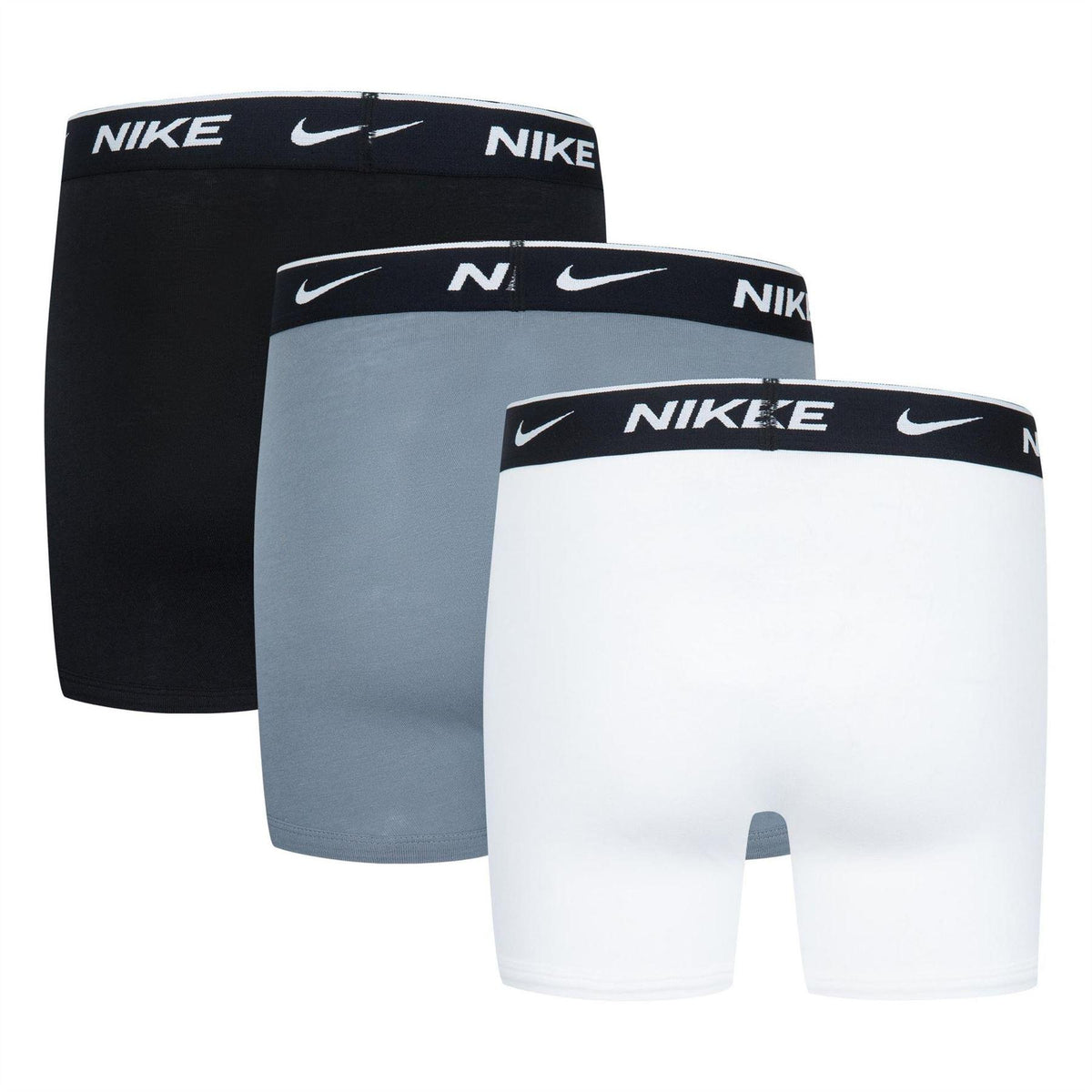 Black-White - Back - Nike Boys Logo Cotton Boxer Briefs (Pack of 3)