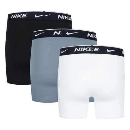 Black-White - Back - Nike Boys Logo Cotton Boxer Briefs (Pack of 3)