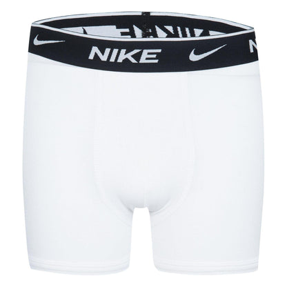 Black-White - Side - Nike Boys Logo Cotton Boxer Briefs (Pack of 3)