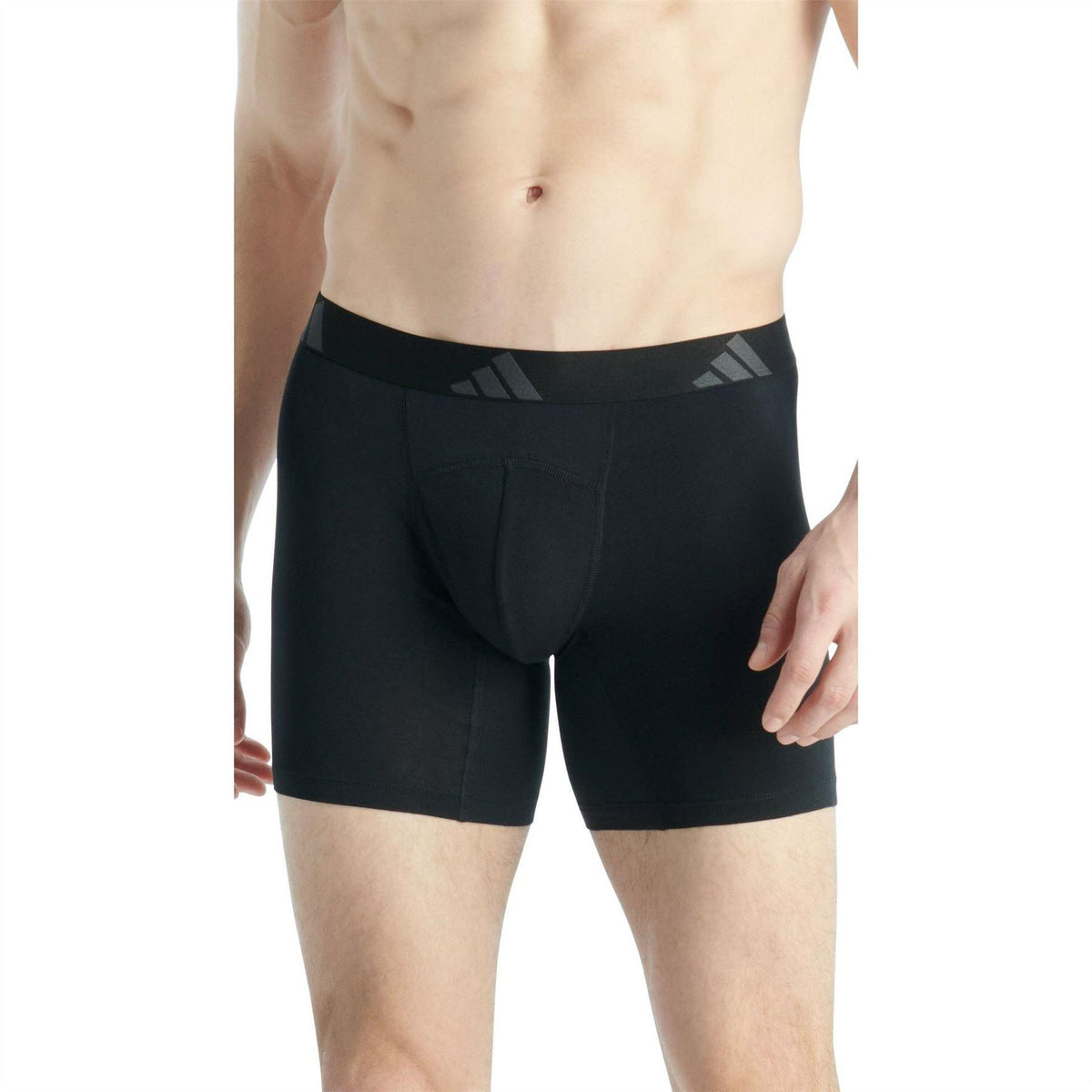 Black - Back - Adidas Mens Logo Boxer Briefs (Pack of 2)
