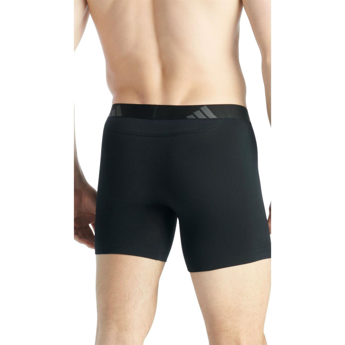 Black - Side - Adidas Mens Logo Boxer Briefs (Pack of 2)
