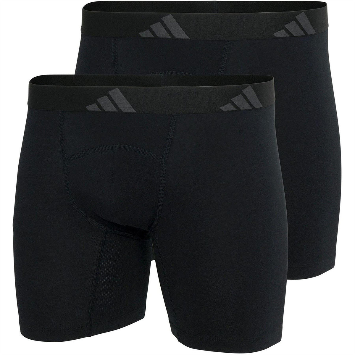 Black - Front - Adidas Mens Logo Boxer Briefs (Pack of 2)